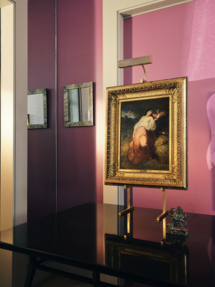 Installation photo of the show and works in Paris. Views of room showing various furnitures.