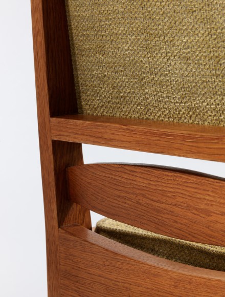 Detail shot of the chairs by Maurice pre. Back side wood detail shot.