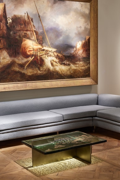 Installation view of the booth at Tefaf Maastricht with various angles and works on view.