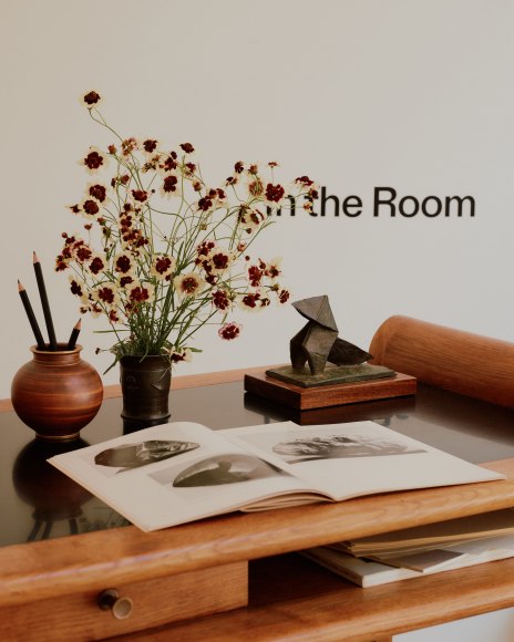 Installation view of the gallery styled by Colin King, works by various artists throughout.