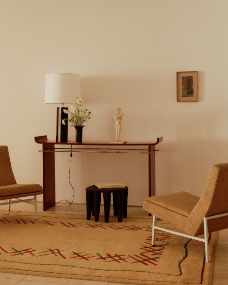 Installation view of various works in the gallery all styled by Colin King.