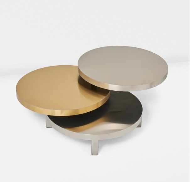 three tier table in an empty room