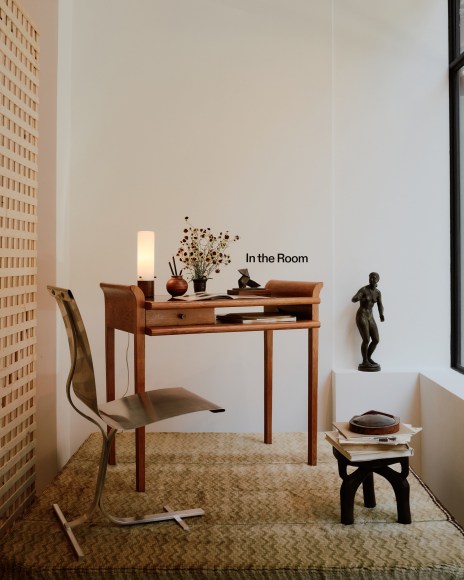 Installation view of various works in the gallery all styled by Colin King.