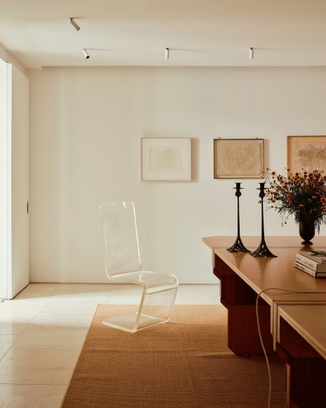 Installation view of various works in the gallery all styled by Colin King.