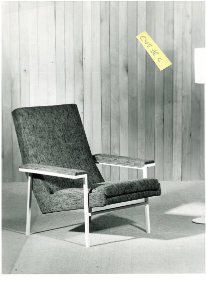 Archival image of ARP chair in black and white.