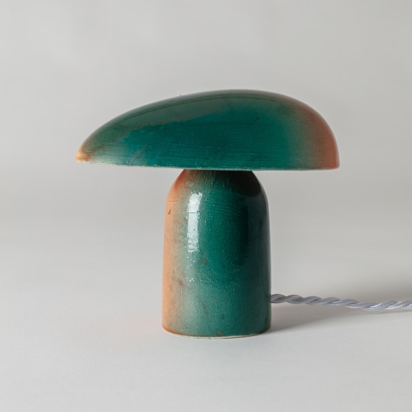 Ombre raku glazed lamp