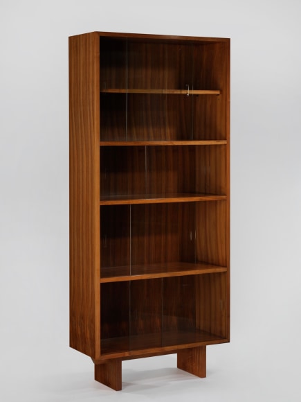 bookcases in an empty room