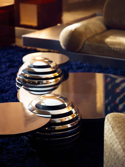 Installation photo of the show and works in Paris. Views of room showing various furnitures.