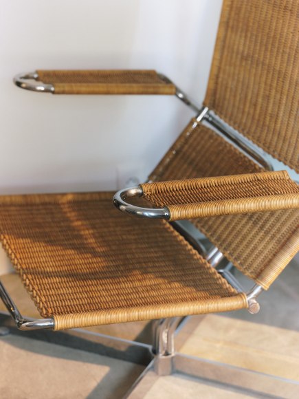 Installation photo of the show and works in Paris. Views of room showing various furnitures.