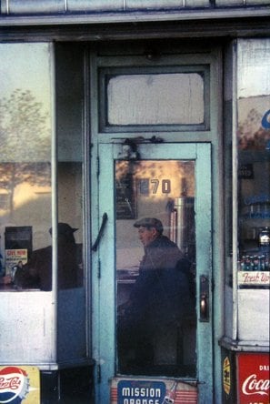 Saul Leiter Blue Door, Paterson, New Jersey 4/10, 1950s