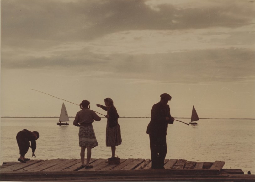 Fishing during white nights, Arkhangelsk, late 1940s, Chromogenic print