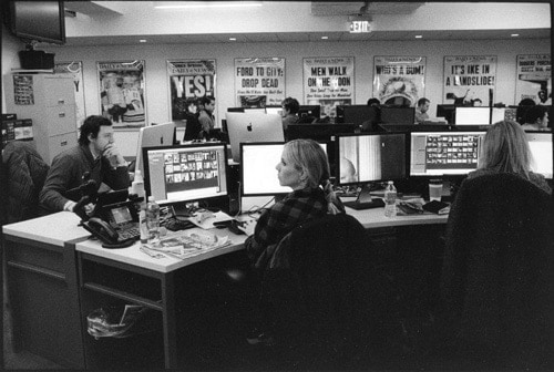 Newsroom, New York Daily News, Wall Street area, March 19, 2015, Gelatin silver print