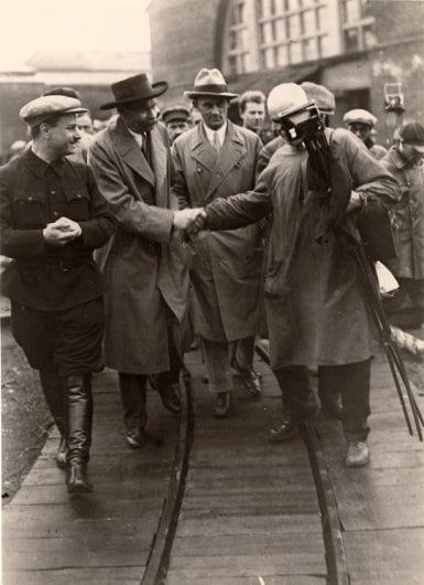 Maxim Gorky Touring Likhachev Plant, 1928