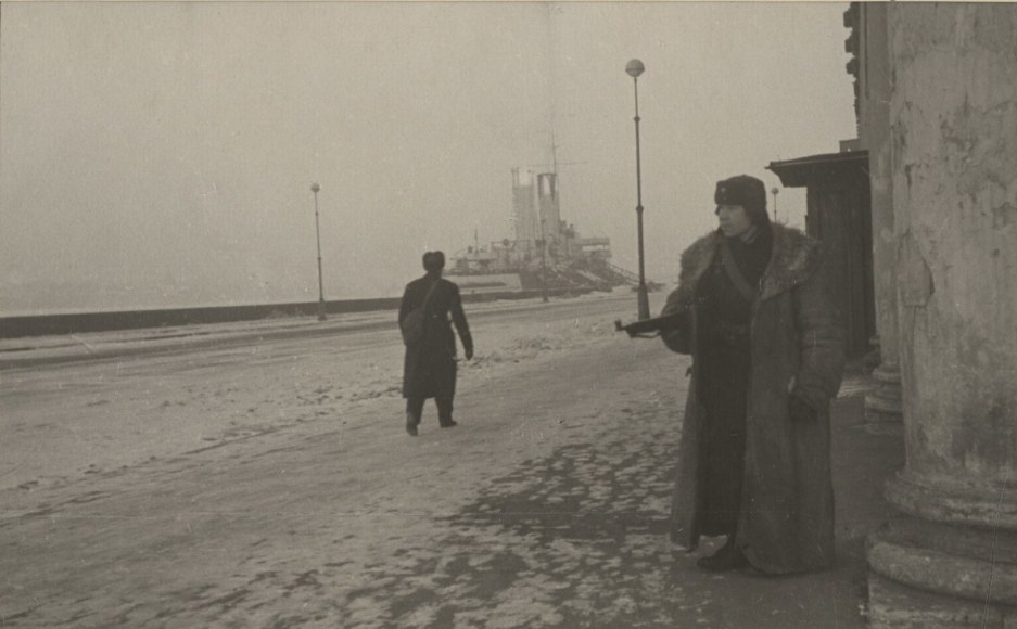Sentry post on the Neva embankment