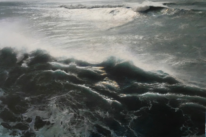 Mystery, 1985, painted 2017, Gelatin silver print with applied oil paint