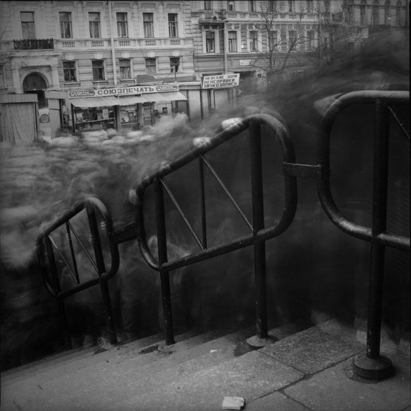 Alexey Titarenko (b. 1962, St. Petersburg), Vasileostrovskaya Metro Station (Crowd 2), St. Petersburg, 1993