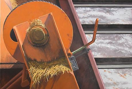 Elevator 2005 egg tempera on panel