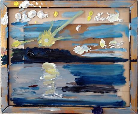 Idol 2012 oil on found frame