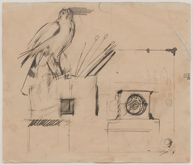 Larry Rivers Cooper&#039;s&nbsp;Hawk and Clock, 1956