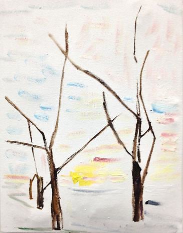 I&#039;ll 2012 oil on canvas on studio debris mounted on wood