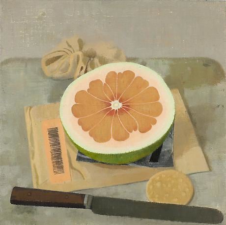 Pummelo with Scrunchie Knife and Rice Cracker