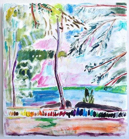 Integral 2012 oil on canvas on studio debris mounted wood