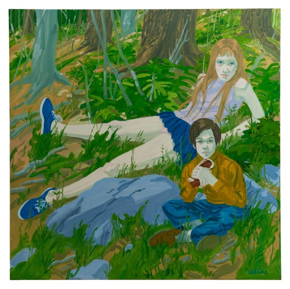 Neil Welliver Girl with Young Boy with Guinea Pig, 1968