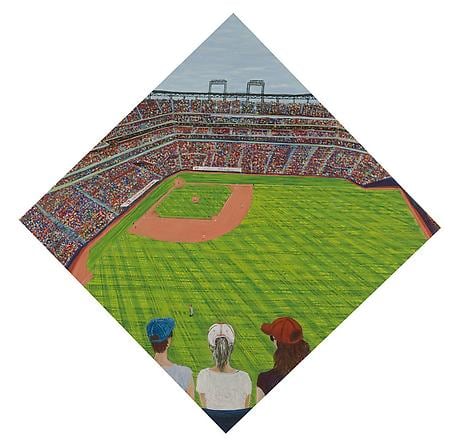Baseball 2010 egg tempera on wood