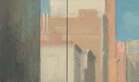 Looking Up to Tops of Building on 18th Street, Near City Bakery