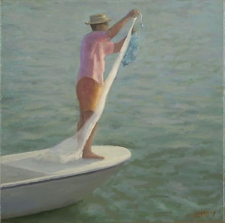 Man in Orange Trunks