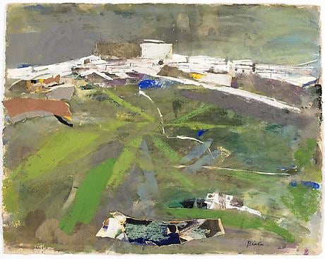 Pathmos 1962 mied media and collage on handmade paper