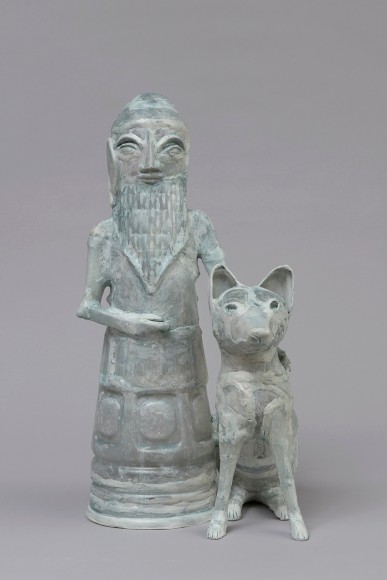 Shari Mendelson Bearded Man with Dog, 2020