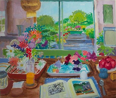 NELL BLAINE Summer Interior with Book