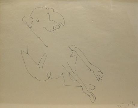 Fawn 1986 ink drawing on newsprint