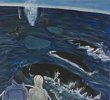Humpbacks 2010 egg tempera on wood