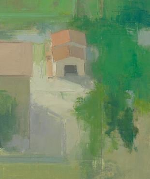 Looking Down from Montecastello, A Garage with an Open Door