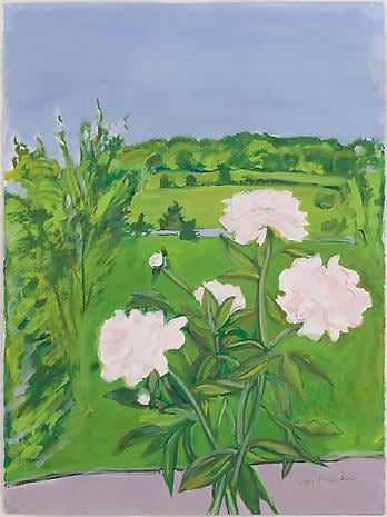 Peonies 1989 oil on paper