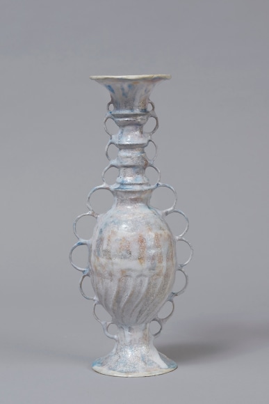 Shari Mendelson White/Blue Vessel with Semi-Circles, 2020