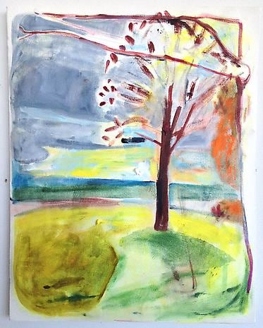 Ivory 2012 oil on canvas on studio debris mounted on wood