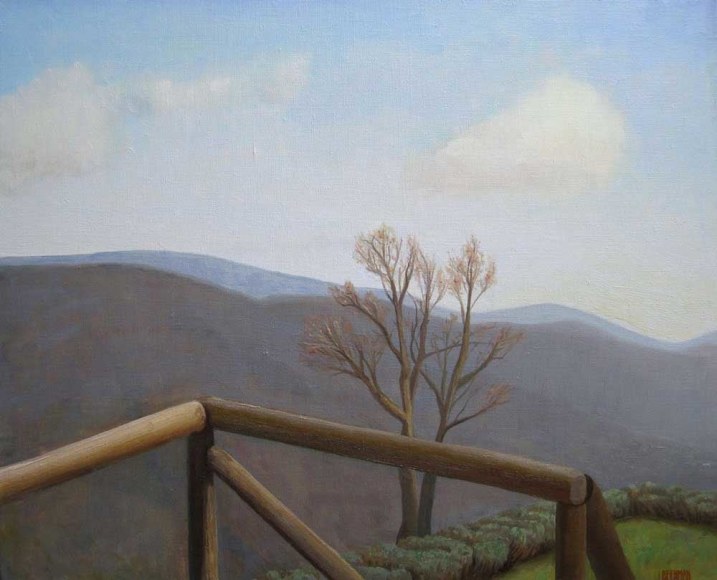 La Fortezza Railing, Tree and Olive Tree Smoke, 2015