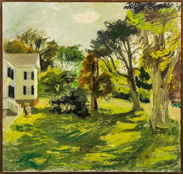 Fairfield Porter, Katie and Jacob in the Yard, c.1953