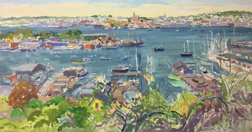 Nell Blaine Gloucester Harbor from Banner Hill, 1986