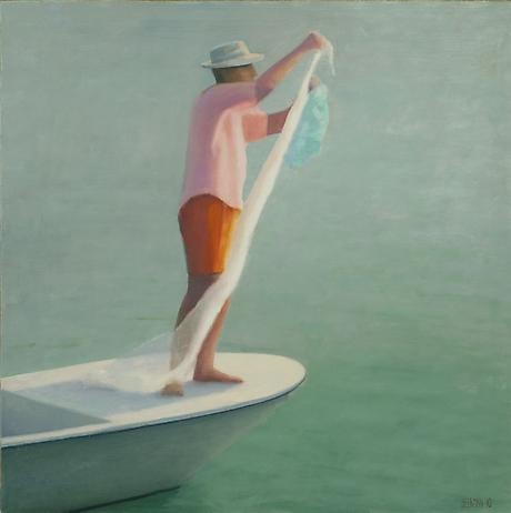 Man in Orange Trunks