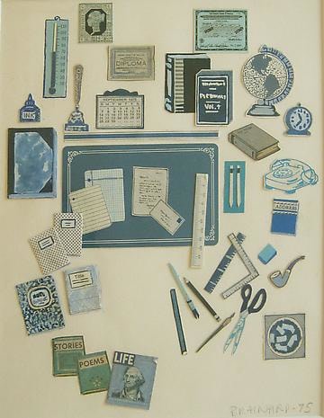 Chiclets 1975 cut paper, gouache