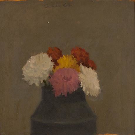 Flowers 1962 oil on board