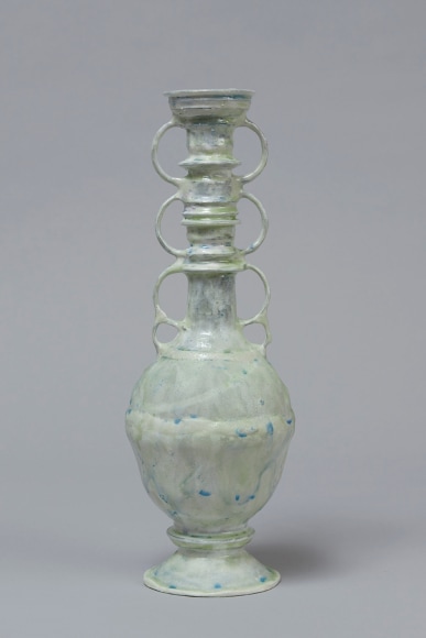 Shari Mendelson Light Green Vessel with Blue Spots, 2020