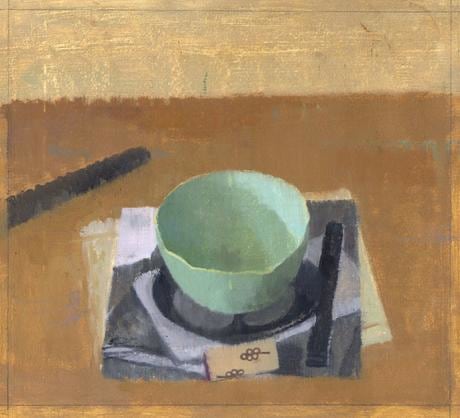 Tea Bowl, Photocopy, Cork, and Knife