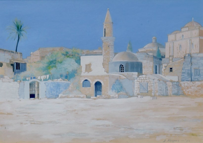 Jack Martin Rogers, Rhodes, 1979, Gouache on paper, 8" x 11" at Anita Rogers Gallery