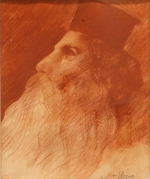 Jack Martin Rogers, Greek Papa, c. 1966, Pencil on paper, 8 1/8" x 6 3/4"