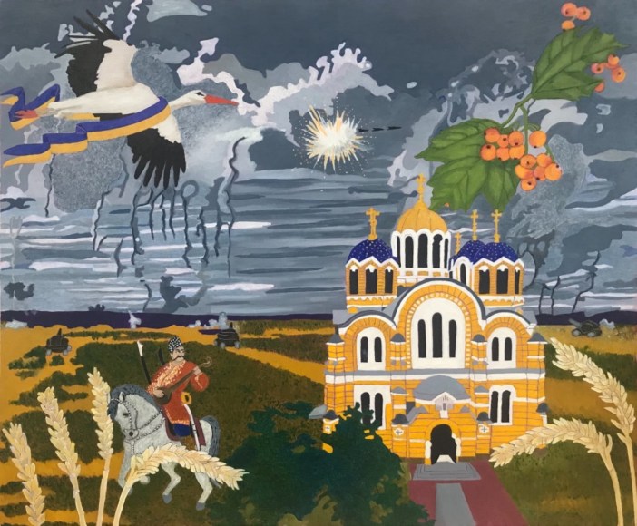 Brigid Kennedy. My Heart Bleeds With You Ukraine. 2022. Giclee. 9" x 11"